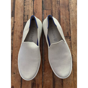 Women's Rothy's Beige Blue Slip-On Sneakers Size 7.5